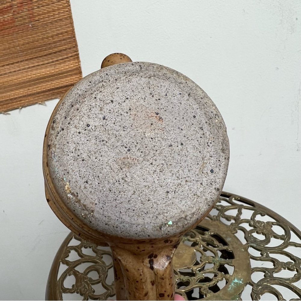 Vintage Speckled Stoneware Watering Pitcher - Picture 11 of 11